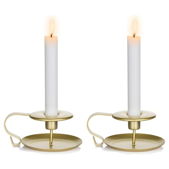 Anthropologie Other - Anthropologie TWO Gold Candle Holders